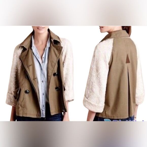 Anthropologie Hei Hei Sequin Sleeve Swing Jacket - Picture 1 of 3